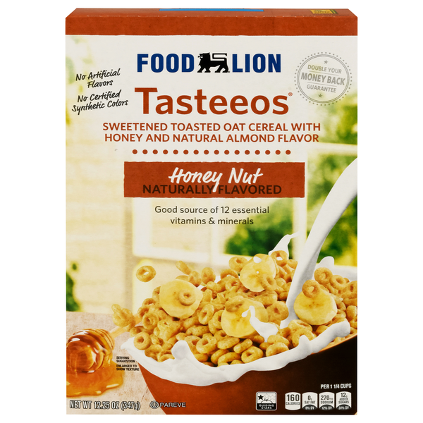 Food Lion Tasteeos Honey Nut Toasted Oat Cereal