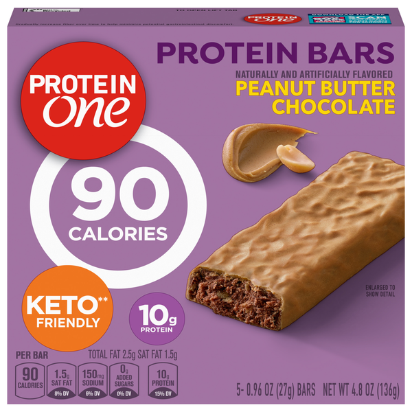 Protein One Keto Friendly Peanut Butter Chocolate 10g Protein Bars - 5 ct