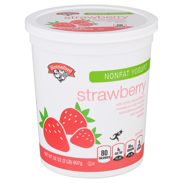 Hannaford Non Fat Strawberry Yogurt