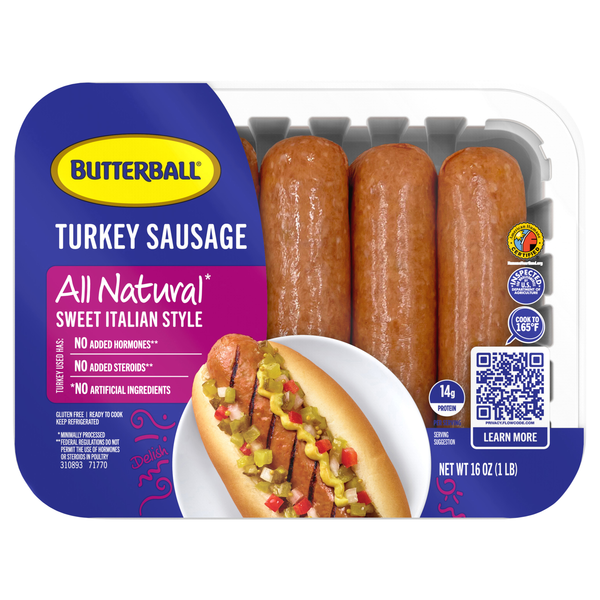 Butterball Natural Sweet Italian Style Turkey Sausage - 5 ct