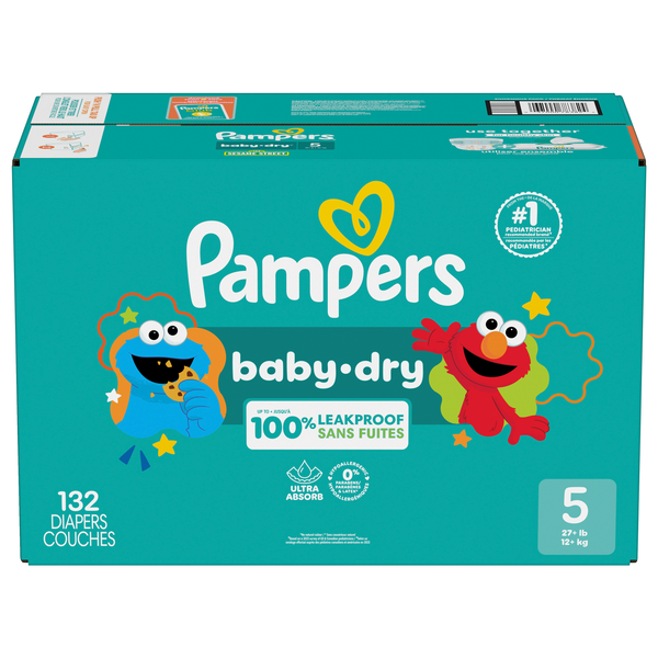 Pampers Baby-Dry Size 5 Baby Diapers 27+ lb