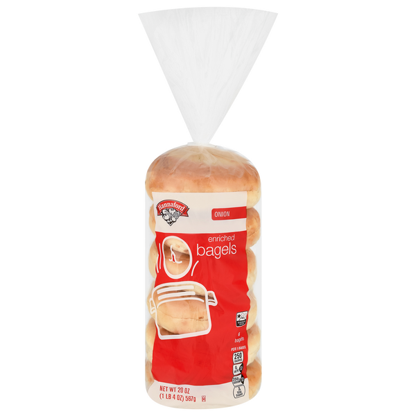 Hannaford Enriched Onion Bagels - 6 ct