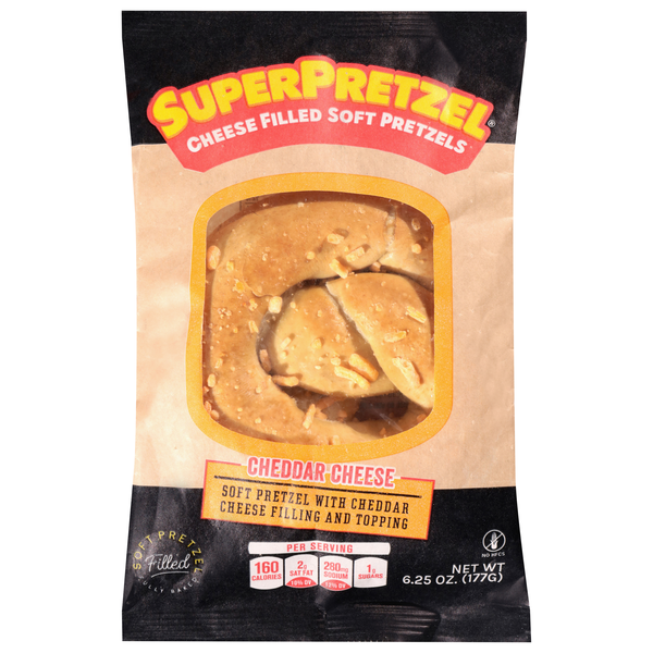 SuperPretzel Cheddar Cheese Filled Soft Pretzel Frozen
