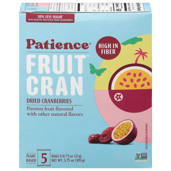 Patience Fruit Cran Passion Fruit Flavored Dried Cranberries - 5 ct