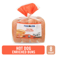 Food Lion Enriched Hot Dog Buns - 8 ct