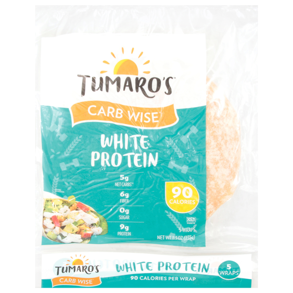 Save on Tumaro's Carb Wise White Protein Wraps 5 ct Order Online