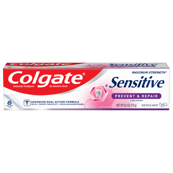 Colgate Sensitive Toothpaste Prevent & Repair with Whitening Gentle Mint