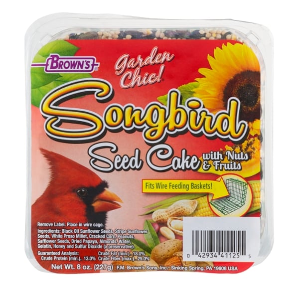 Brown's Song Bird Suet Seed Cake with Fruits & Nuts Wild Bird Food