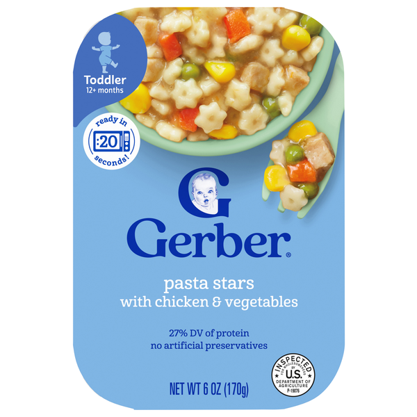 Gerber Mealtime Toddler Pasta Stars with Chicken & Vegetables