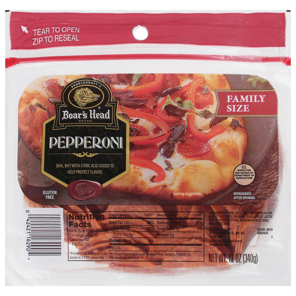 Boar's Head Pepperoni Slices Family Size