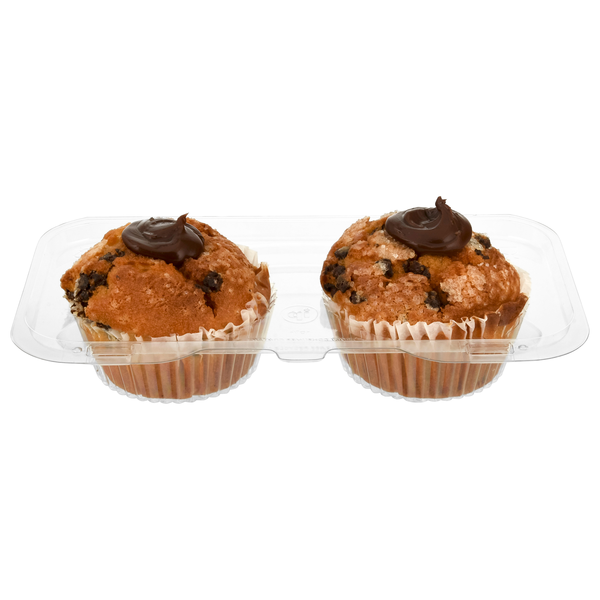 Our Brand Bakery Filled Chocolate Chip with Fudge Icing Muffins