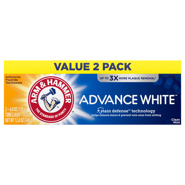 Arm & Hammer Advance White Clean Mint Toothpaste - 2 ct