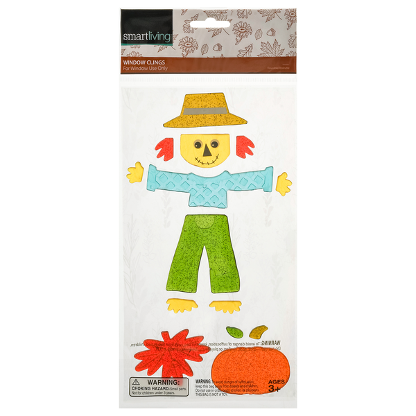 Smart Living Fall Harvest Window Clings Scarecrow