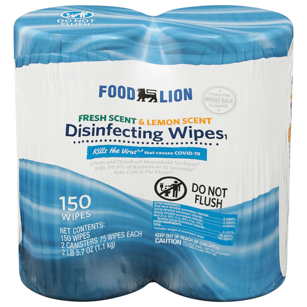 Food Lion Fresh Scent & Lemon Scent Disinfecting Wipes - 2 ct