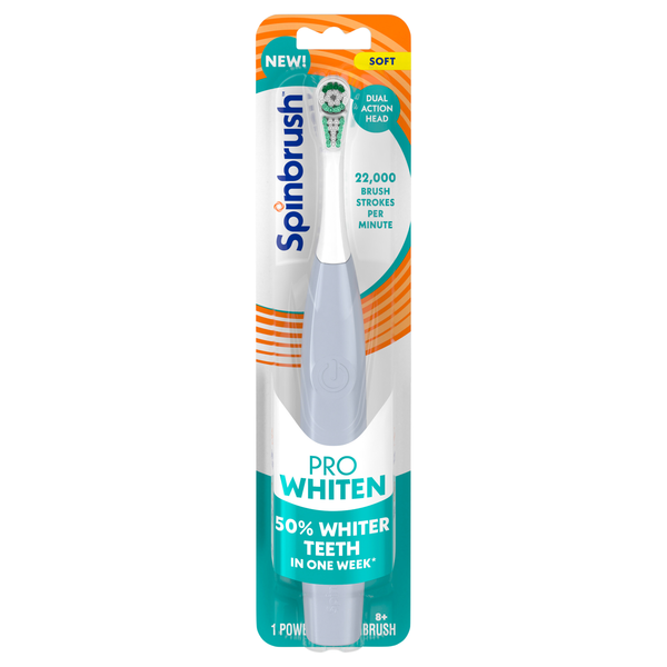 Spinbrush Pro Whiten Battery Powered Soft Toothbrush for Adults