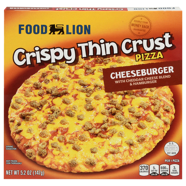 Food Lion Crispy Thin Crust Cheeseburger Pizza Frozen