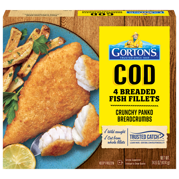 Gorton's Wild Caught Breaded Cod Fillets - 4 ct Frozen
