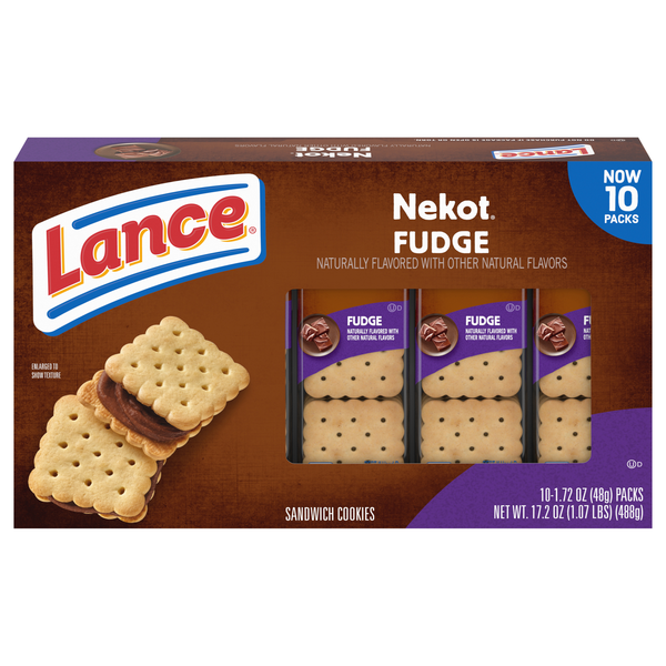 Lance Nekot Fudge Sandwich Cookie Packs - 10 ct