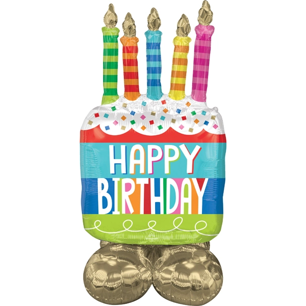 AirLoonz Birthday Cake Decorative Air-Filled Balloon