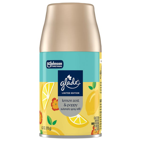 Glade Lemon Zest & Poppy Automatic Air Freshener Spray Refill