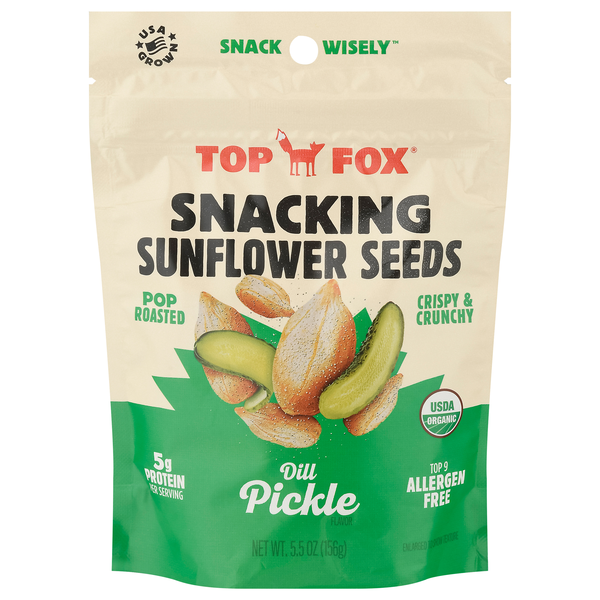 Top Fox Dill Pickle Snacking Sunflower Seeds