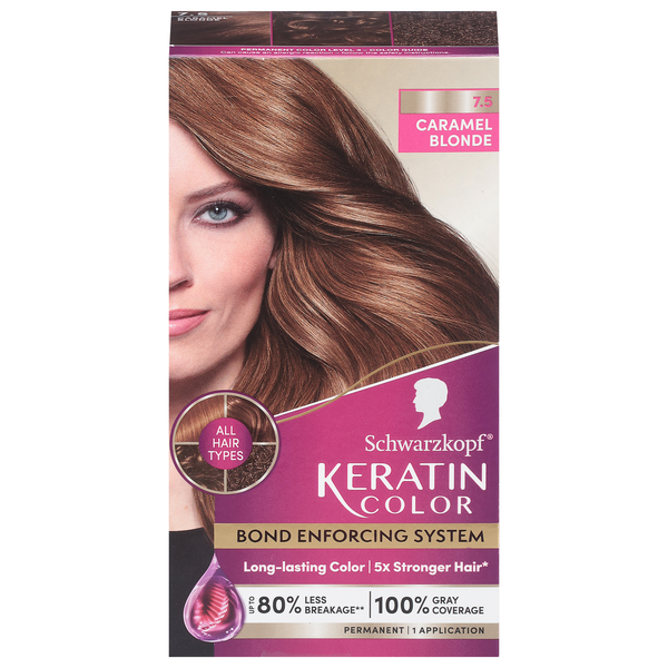 Schwarzkopf Keratin Permanent Hair Color Caramel Blonde 7.5