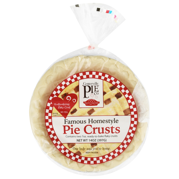 Centerville Pie Co. Famous Homestyle Pie Crusts - 2 ct Frozen