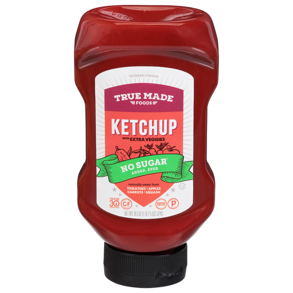 True Made Foods No Sugar Added Ketchup with Extra Veggies