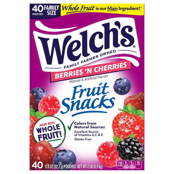 Welch's Berries 'N Cherries Fruit Snacks - 40 ct