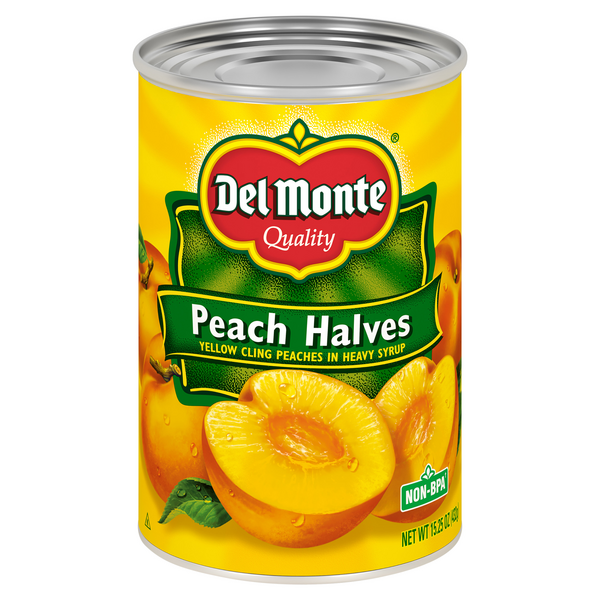 Save on Del Monte Quality Peaches Yellow Halves in Heavy Syrup Order