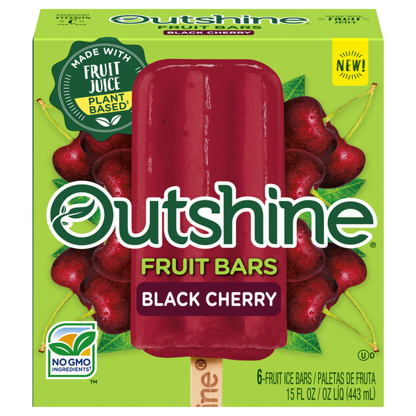 Outshine Black Cherry Fruit Ice Bars - 6 ct