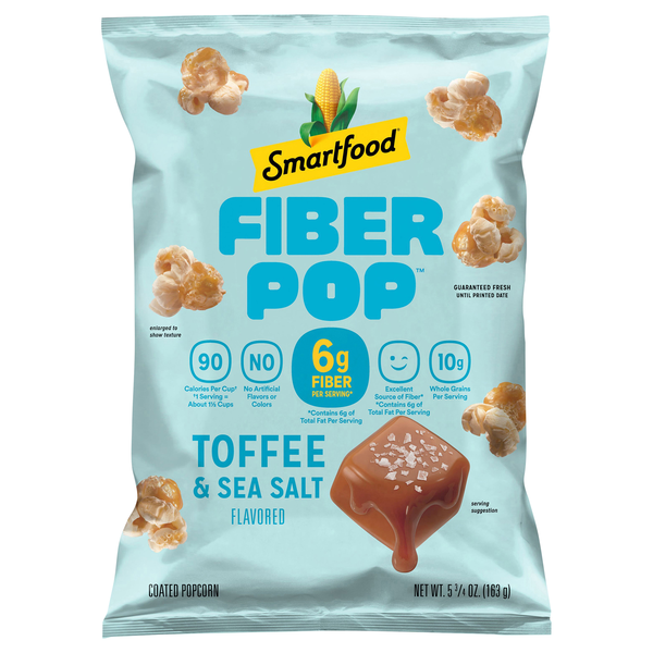 Smartfood Fiber Pop Toffee & Sea Salt Popcorn