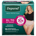 Depend Women's Fresh Protection Incontinence Underwear Maximum Blush XL