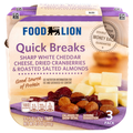 Food Lion Quick Breaks White Cheddar Cheese Cranberries & Almonds - 3 ct