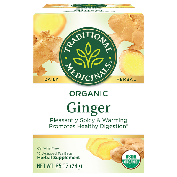 Traditional Medicinals Organic Caffeine Free Ginger Herbal Tea Bags