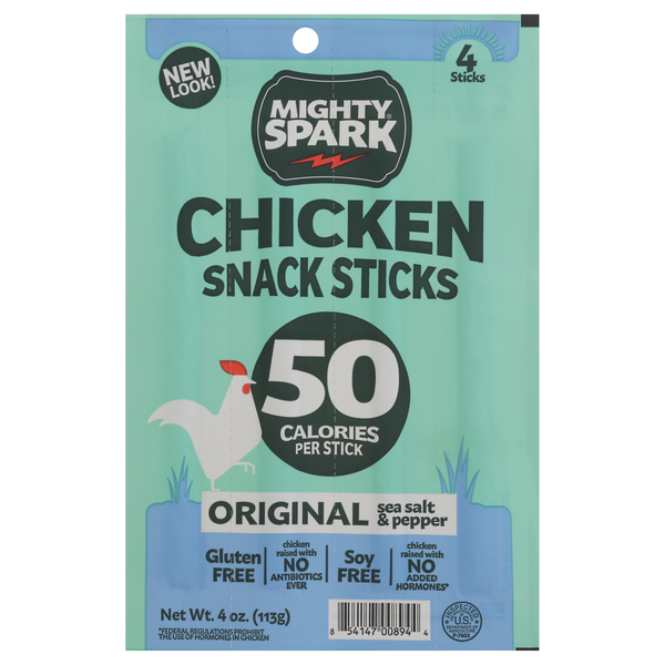 Mighty Spark Original Sea Salt & Pepper Chicken Snack Stick - 4 ct