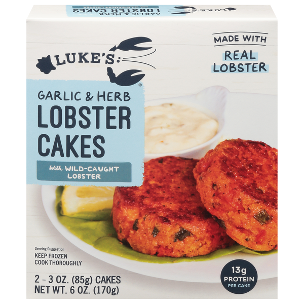 Luke's Wild-Caught Garlic & Herb Lobster Cakes - 2 ct Frozen