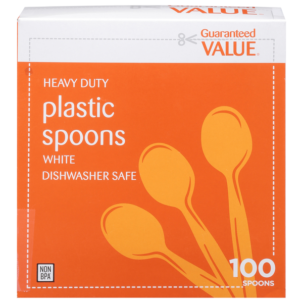 Guaranteed Value White Heavy Duty Plastic Spoons