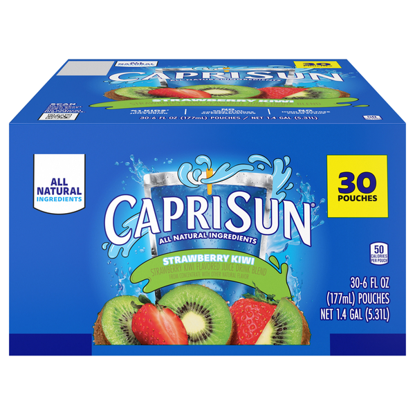 Capri Sun All Natural Strawberry Kiwi Juice Drink Pouches - 30 pk
