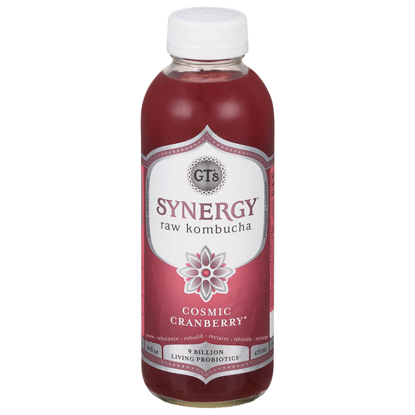 Save on GT's Synergy Raw Kombucha Drink Cosmic Cranberry Order Online