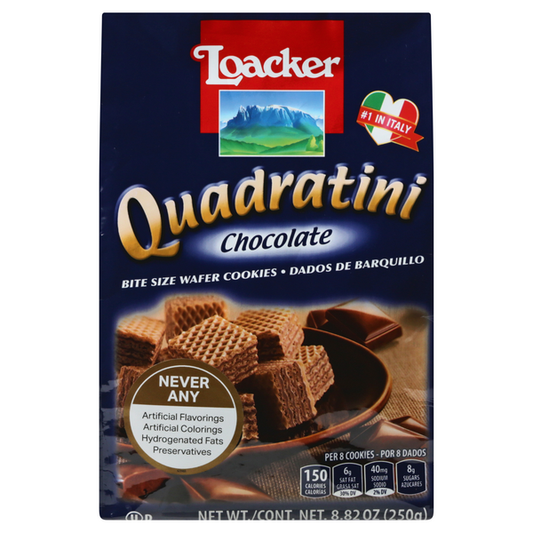 Loacker Quadratini Bite Size Chocolate Wafer Cookies