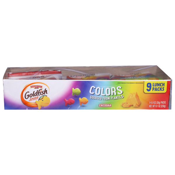 Pepperidge Farm Goldfish Colors Cheddar Baked Cheese Crackers Packs - 9 ct