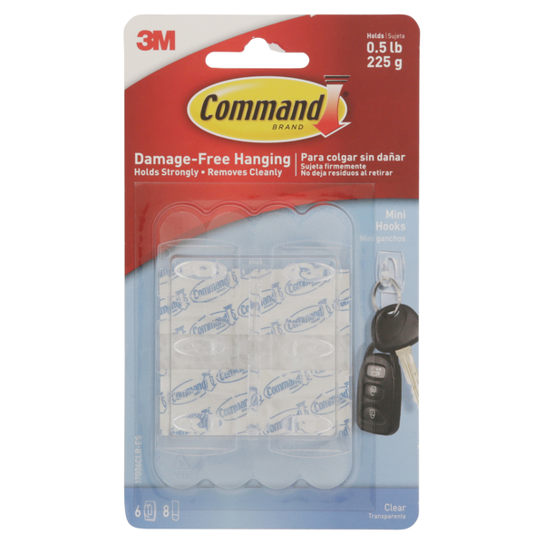 Command Mini Hooks Clear