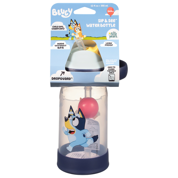 The First Years Bluey Sip & See Water Bottle 12 oz