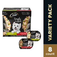 CESAR Simply Crafted Variety Pack Adult Dog Food Complement - 8 ct