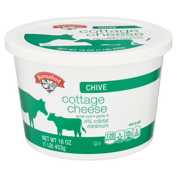 Hannaford 4% Small Curd Chive Cottage Cheese