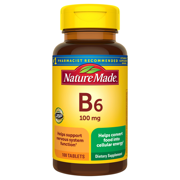 Nature Made Vitamin B6 100 mg Dietary Supplement Tablets