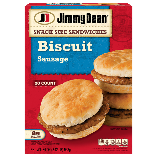 Jimmy Dean Sausage Biscuit Sandwiches Snack Size - 20 ct