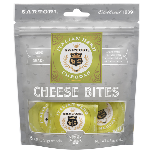 Sartori Italian Herb Cheddar Cheese Bites - 6 ct