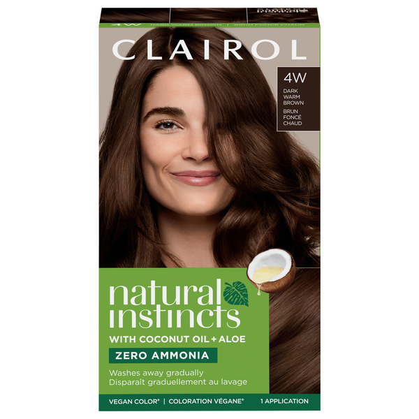Clairol Natural Instincts Hair Color Dark Warm Brown 4W Vegan
